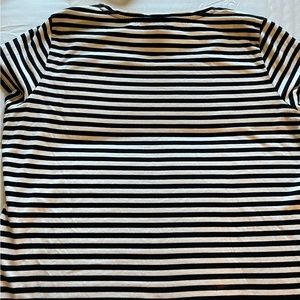 Talbots Black and White Stripe French Shirt Size Small